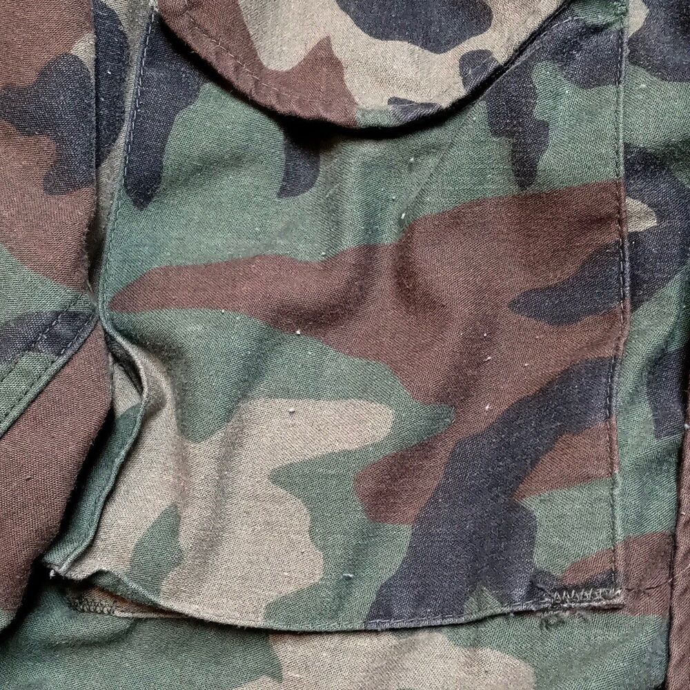 Vintage US Military M65 Field Jacket Woodland Camo Cold Weather Coat XS Long - Picture 5 of 13